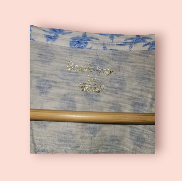 Lilly Pulitzer Etta Top Resort White Toe to Toe Turtle Print Women's XS - Picture 3 of 3